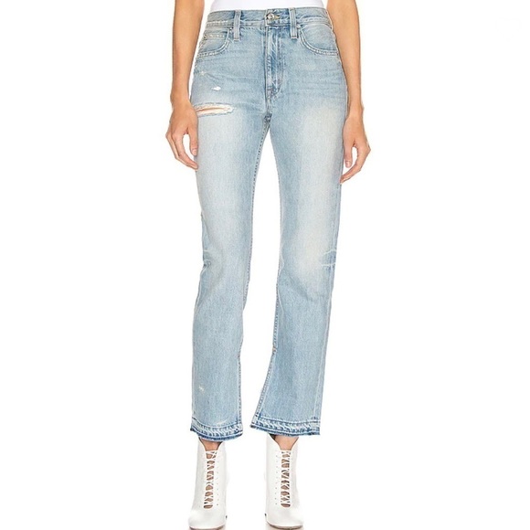 SLVRLAKE Rider Cargo Distressed Straight Jeans in Broken Heart Size 26 Cotton - Picture 1 of 8